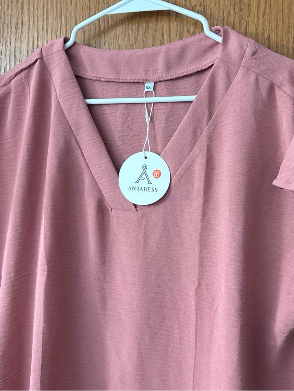 Anrabess Women’s Rose V-Neck Tunic Top